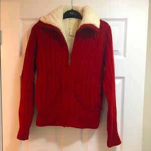 💯 vintage lamb wool American Eagles, small, red, sweater
